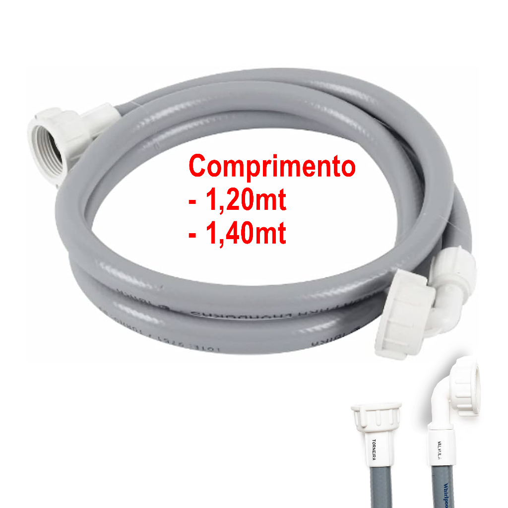 Mangueira Entrada Maquina de Lavar 1,20 e 1,40mt e Lavadora Louça - Entrada de Agua