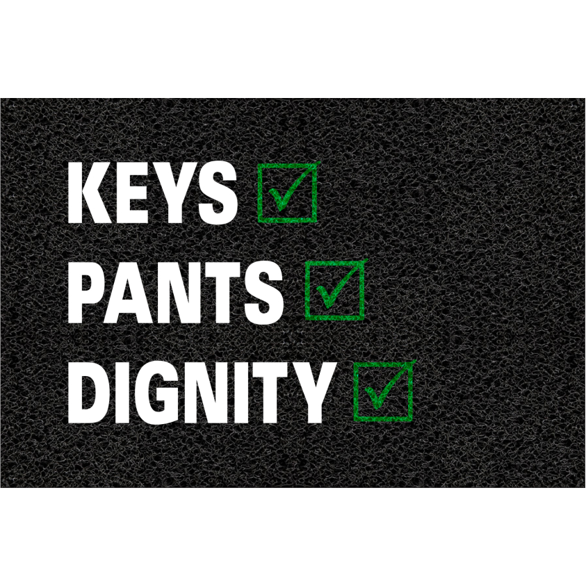 Tapete capacho Keys, pants, dignity 60x40