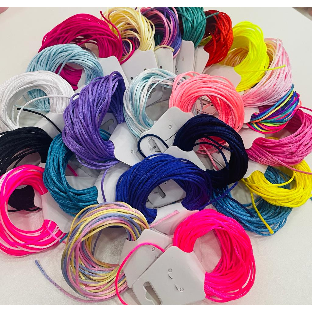 Kit Fio de cetim 1mm com 25 metros cada kit, cores variadas em Oferta na Shopee