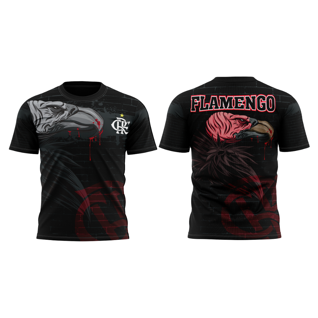 Camiseta Camisa Torcida Flamengo Urubu Preta