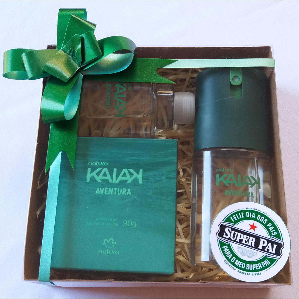 Presente Dia dos Pais Kit Exclusivo Natura Kaiak Aventura C/ 03 Produtos + Caixa