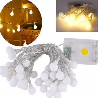 Cordão Led Fixo 20 Bolas 3metros Varal Decoração -pilha