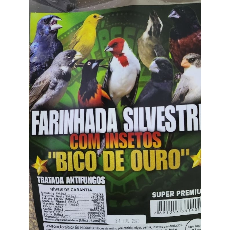 Ração Farinhada com insetos para Silvestres. 500gr - Tal Pássaros