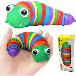 Brinquedo Lagarta Fidget Slug Brinquedo Colorido Para Autoesticuro/Articulado Anti Estresse TIK TOK