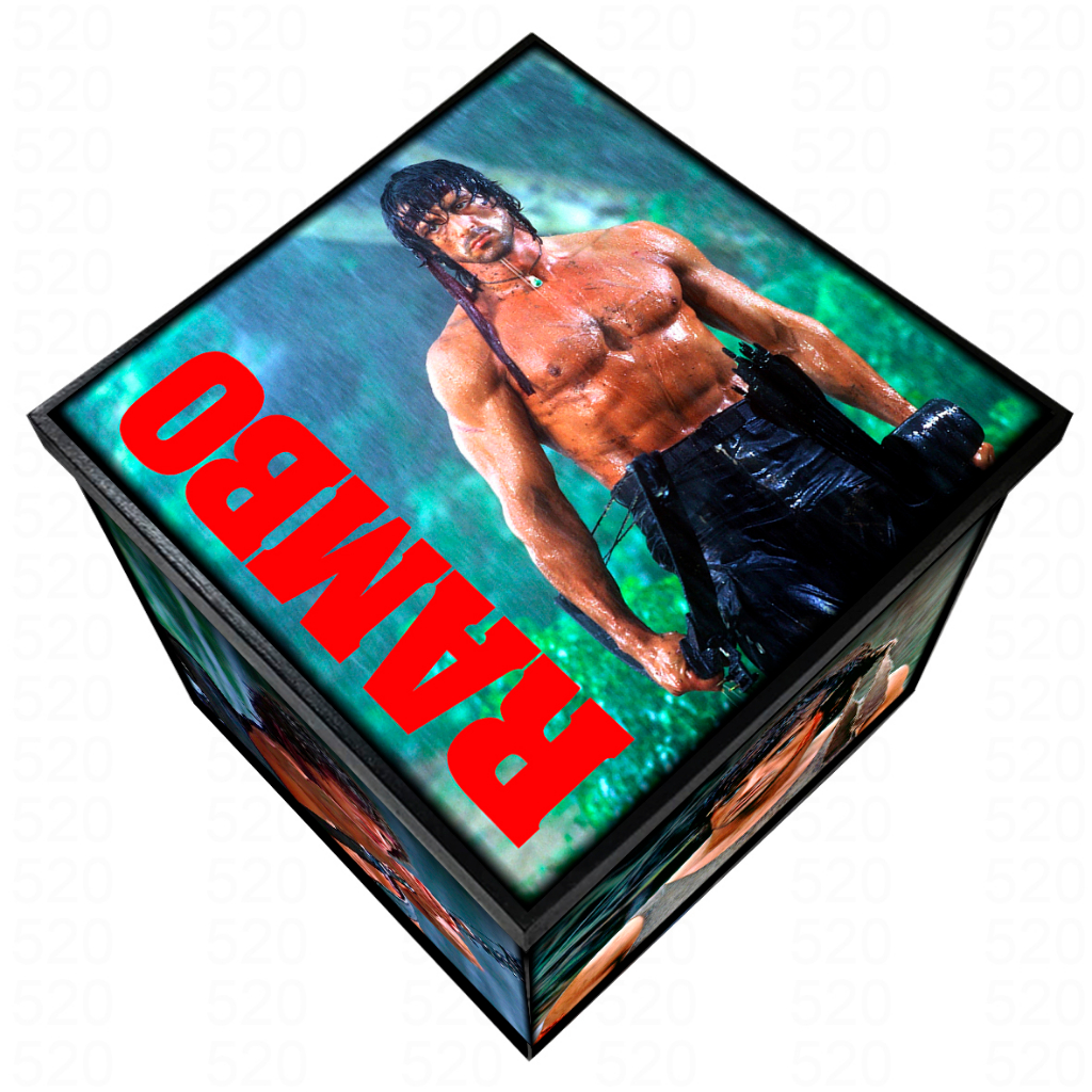 Caixa Decorativa e Organizadora - Rambo - De Madeira MDF - Sylvester Stallone - Coleção Cinema