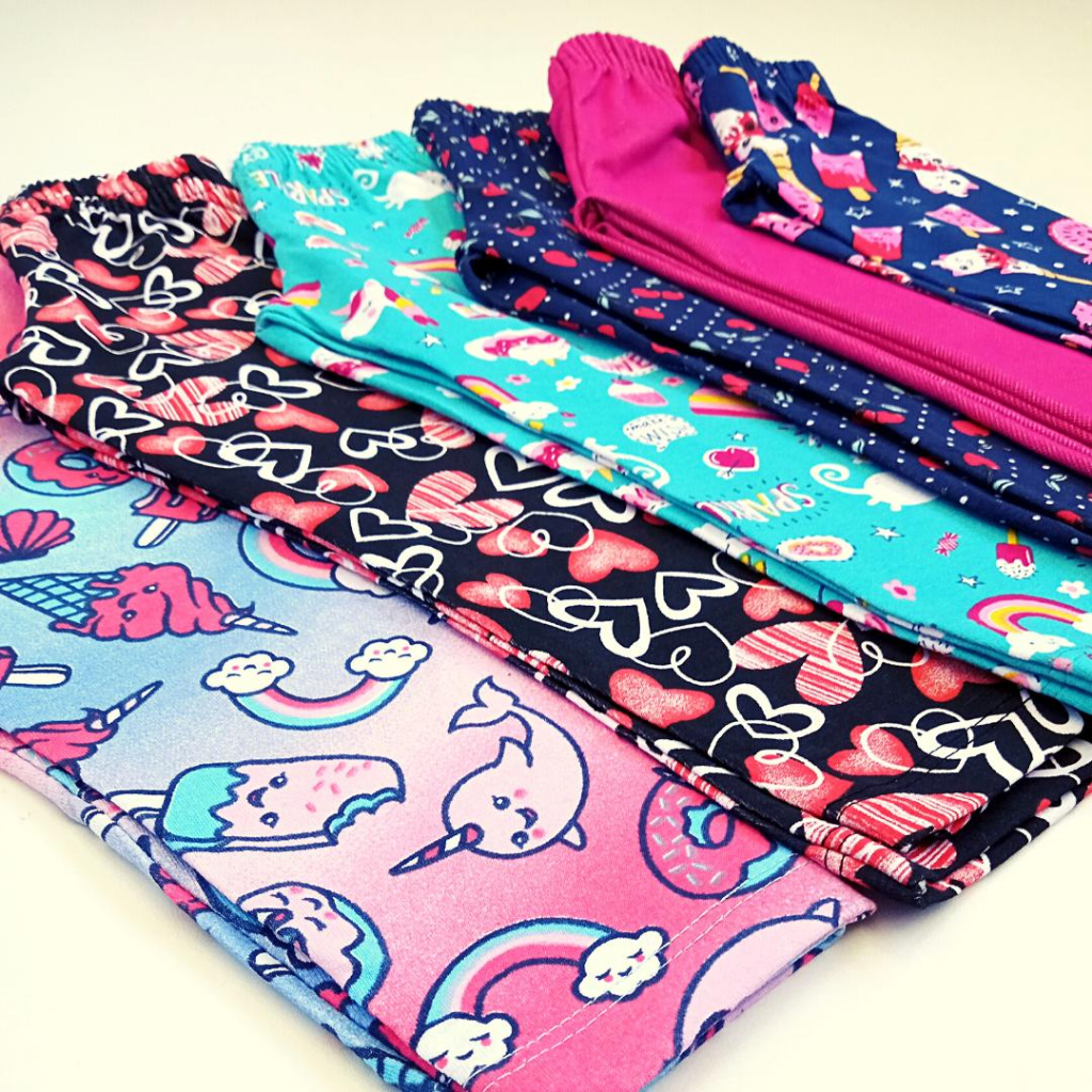 1, 3 ou 5 Peças Calça Legging de Cotton Infantil Menina Premium 1 ao 14 Feminina · foto 2