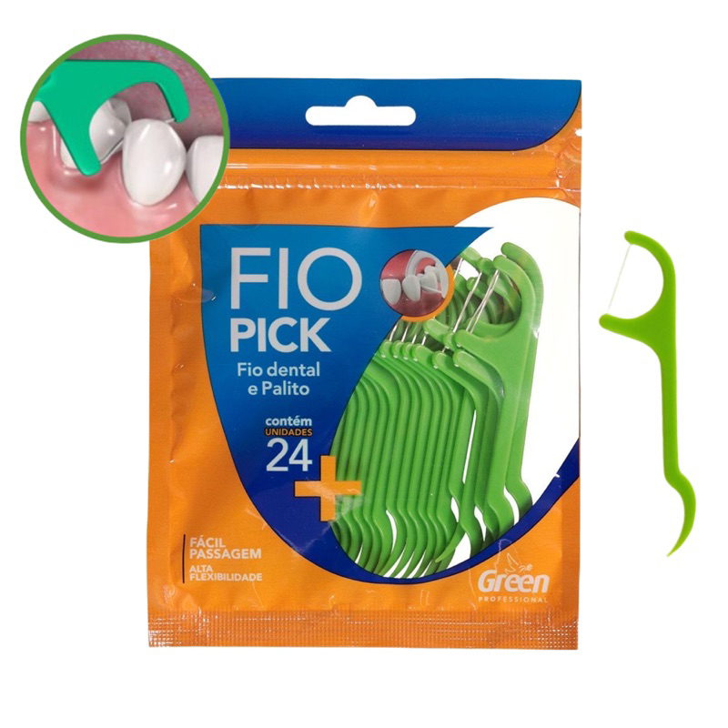 Fio Dental e Palito FioPick - Produto 2 em 1 Fio, Cabo de Alta Flexibilidade -Fio Dental e Palito FioPick - Produto 2 em 1 Fio