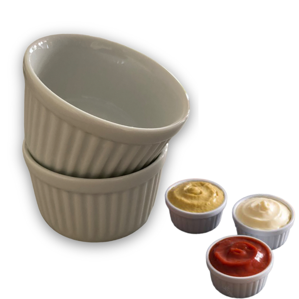 Kit Com 6 Ramekin Pequeno De Porcelana 80 Ml Molho Sobremesa mesa posta em Oferta na Shopee