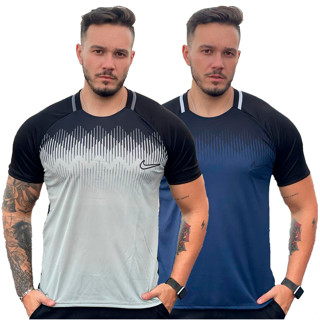 KIT 2 CAMISAS DRY-FIT PARA TREINO ACADEMIA CORRIDA FUTEBOL LEVE E CONFORTAVEL ANTISUOR
