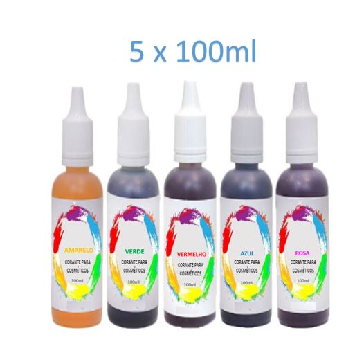 Kit Corante Cosmético 05 unidades 100ml - para Sabonetes e Cosméticos