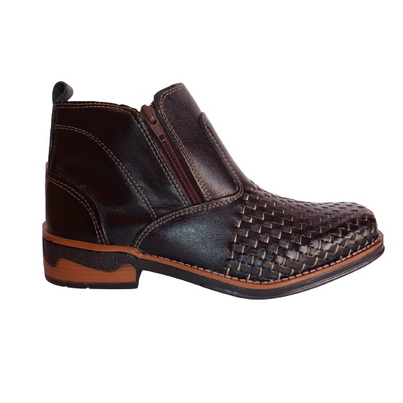 Bota Country Masculina Botina Couro Com Costura Feita a Mão Botina Ziper Promoção