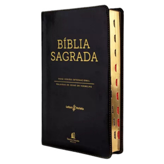 Bíblia Sagrada | Leitura Perfeita com Índice | NVI | Palavras de Jesus em Vermelho | Capa Luxo Preta em Oferta na Shopee