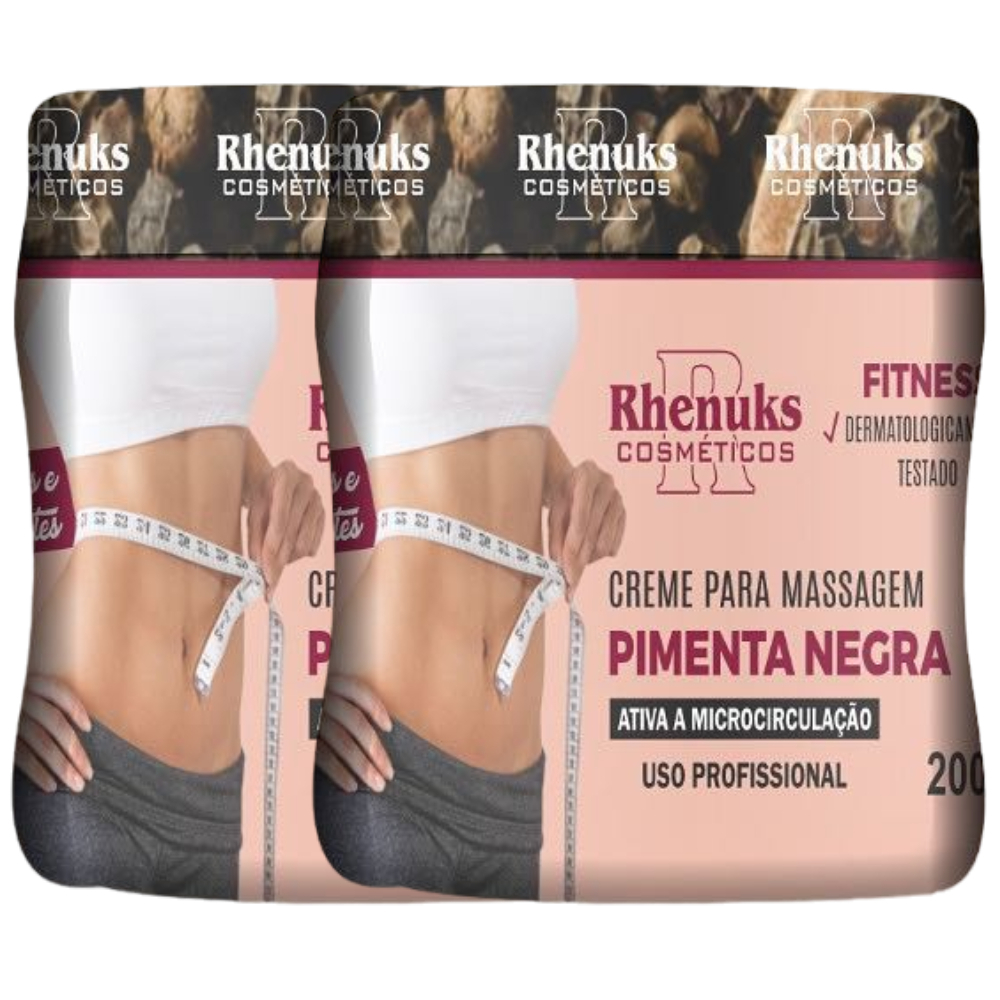 Kit 2 Gel Pimenta Negra 200g Redutor Medidas, Celuite e Estrias