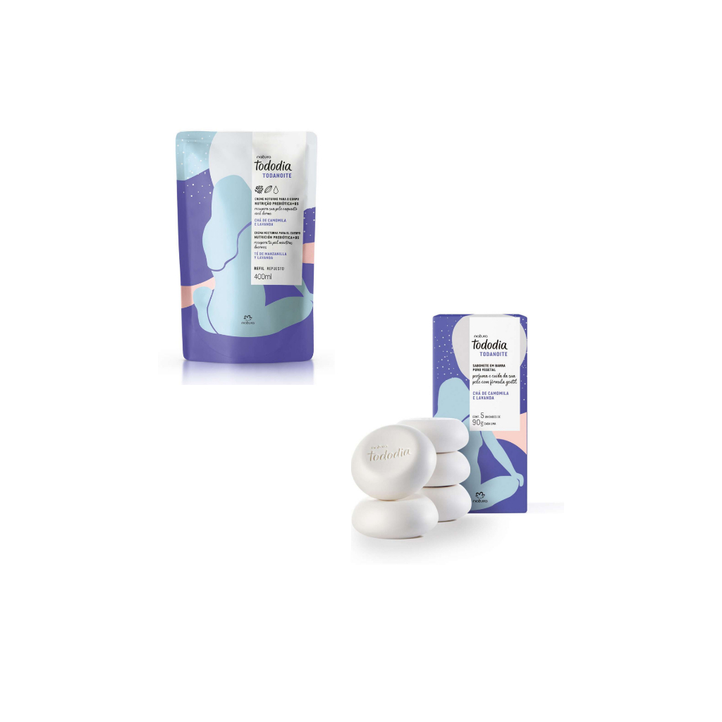 Tododia todanoite kit sabonete+refil Creme Hidratante.
