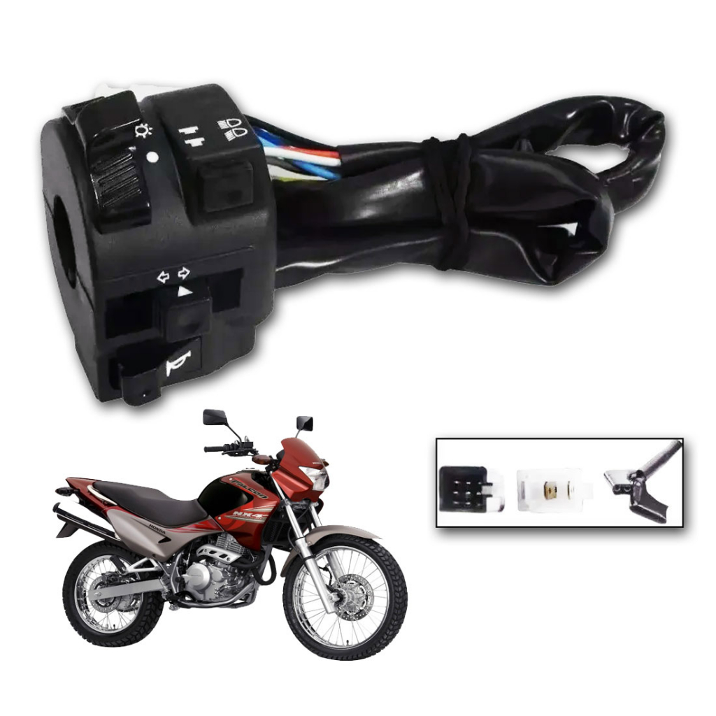 Punho Chave de Luz - Falcon 400 NX 4 - anos 2000 01 02 03 04 05 - Esquerda modelo moto Honda