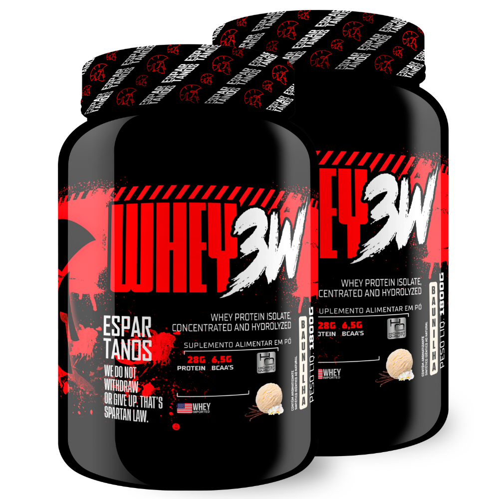 Kit 2x Whey Protein 3W 1,8KG Espartanos - Total 3,6KG