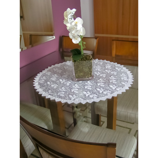 Centro de Mesa Redondo de Renda Ø 70 CM - ROMANCE em Oferta na Shopee