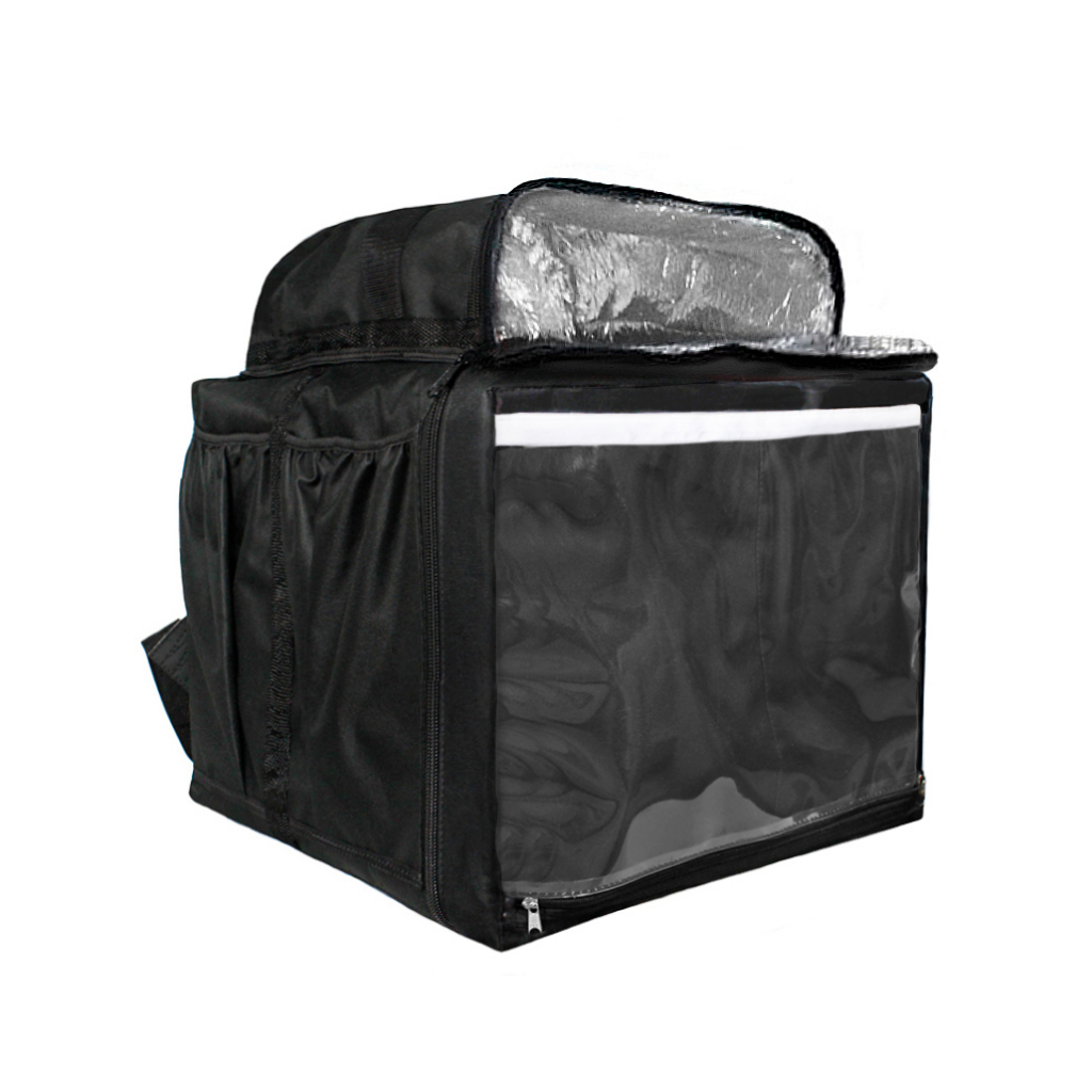 Bolsa Bag Mochila Motoboy em Nylon 600 Reforçado Preta Sem Isopor