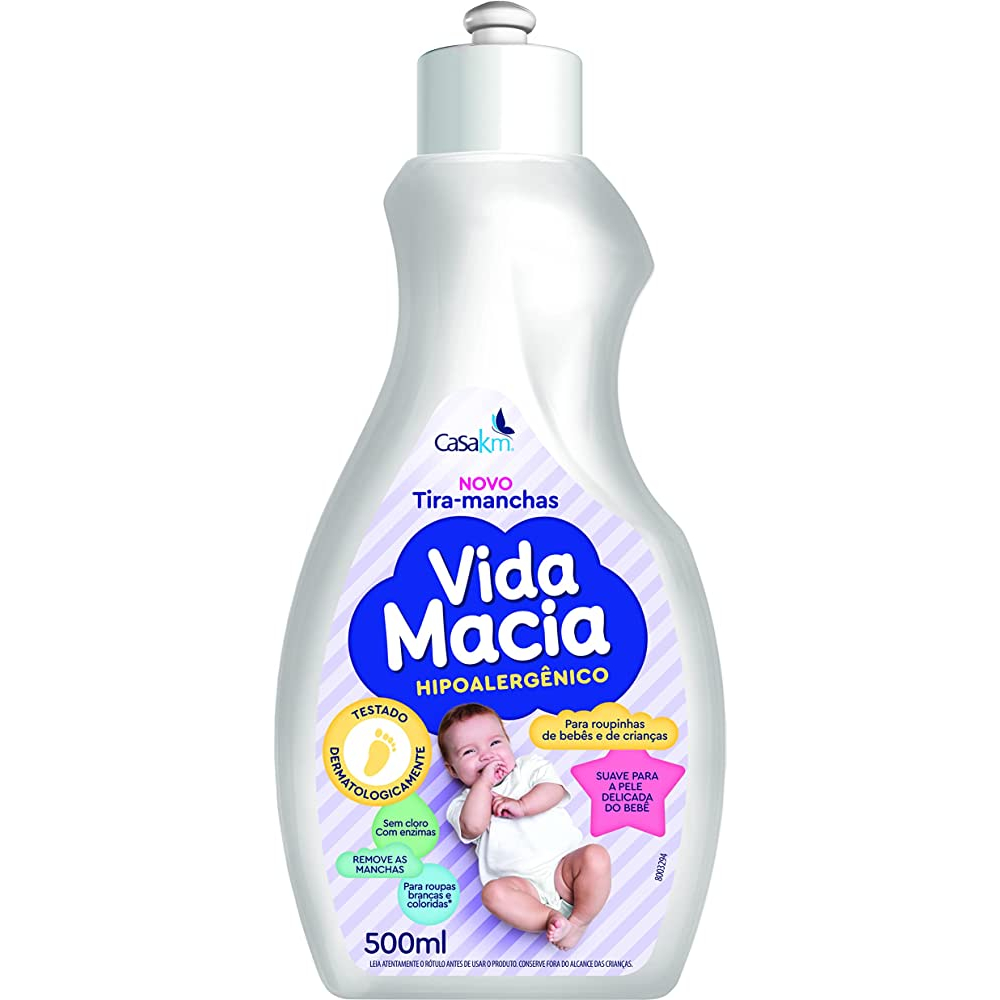 Tira Manchas Hipoalergênico Para Roupas De Bebe Bebê Vida Macia De 500 Ml no em Oferta na Shopee