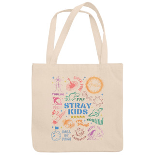 Bolsa Sacola Ecobag Com e Sem Zíper Kpop Stray Kids Música 100% Algodão Arte.431
