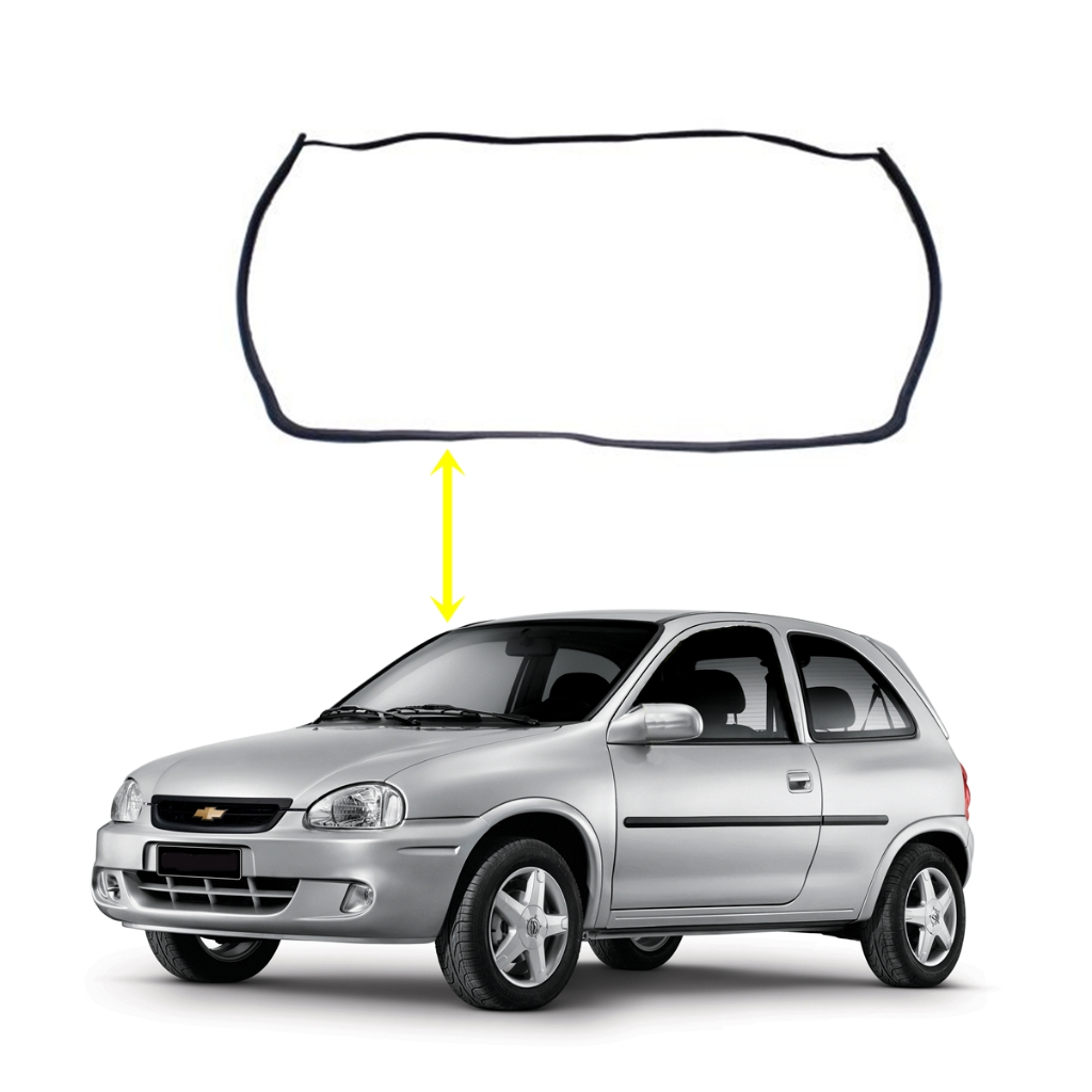 Borracha do para-brisa Chevrolet Corsa Hatch Wind Sedan 2/4 P ano 1994 até 2002 - Classic 2003 até 2010
