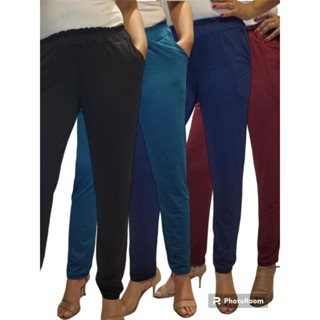 Calça Feminina Viscolycra com Bolso Lisa Básica