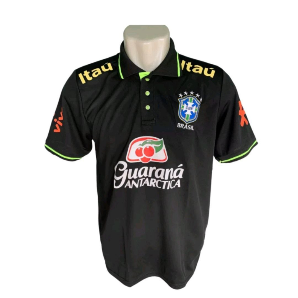 Camisa de Time Camisa de Futebol Polo Preta Camisa Brasil Masculino - Fornecedor Camisa de Time - Camisas no Atacado