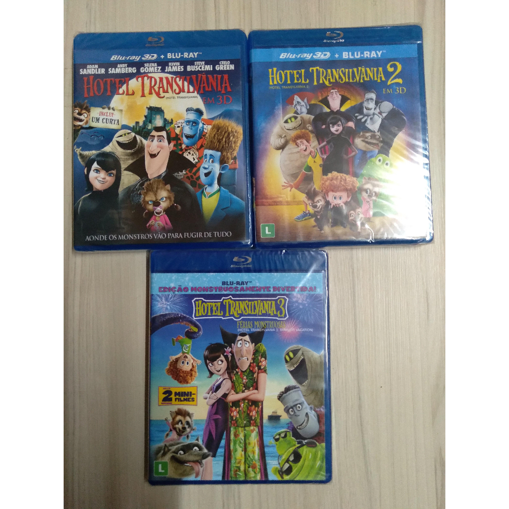 Blu Ray Coleção Hotel Transilvânia 1,2 E 3 Blu-ray 2d+3d