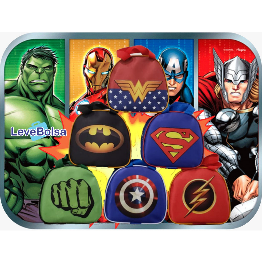 15 BOLSINHAS PERSONALIZADAS HEROIS BOLSINHA PERSONALIZADA VINGADORES HOMEM ARANHA HULK MULHER MARAVILHA LEMBRANCINHA PER