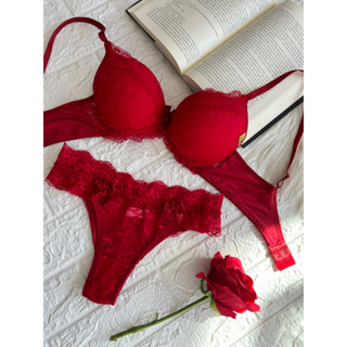 Conjunto De Renda Com Bojo Microfibra Lingerie Sexy Mylena