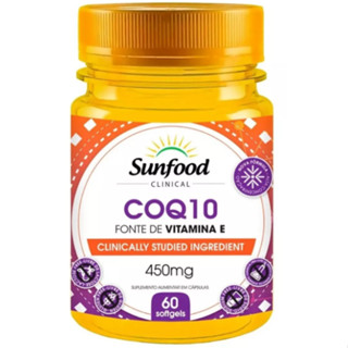 COQ 10 Coenzima Q10 + Vitamina E 60 cápsulas Sunfood - Melhora o desempenho do Cérebro e Memória