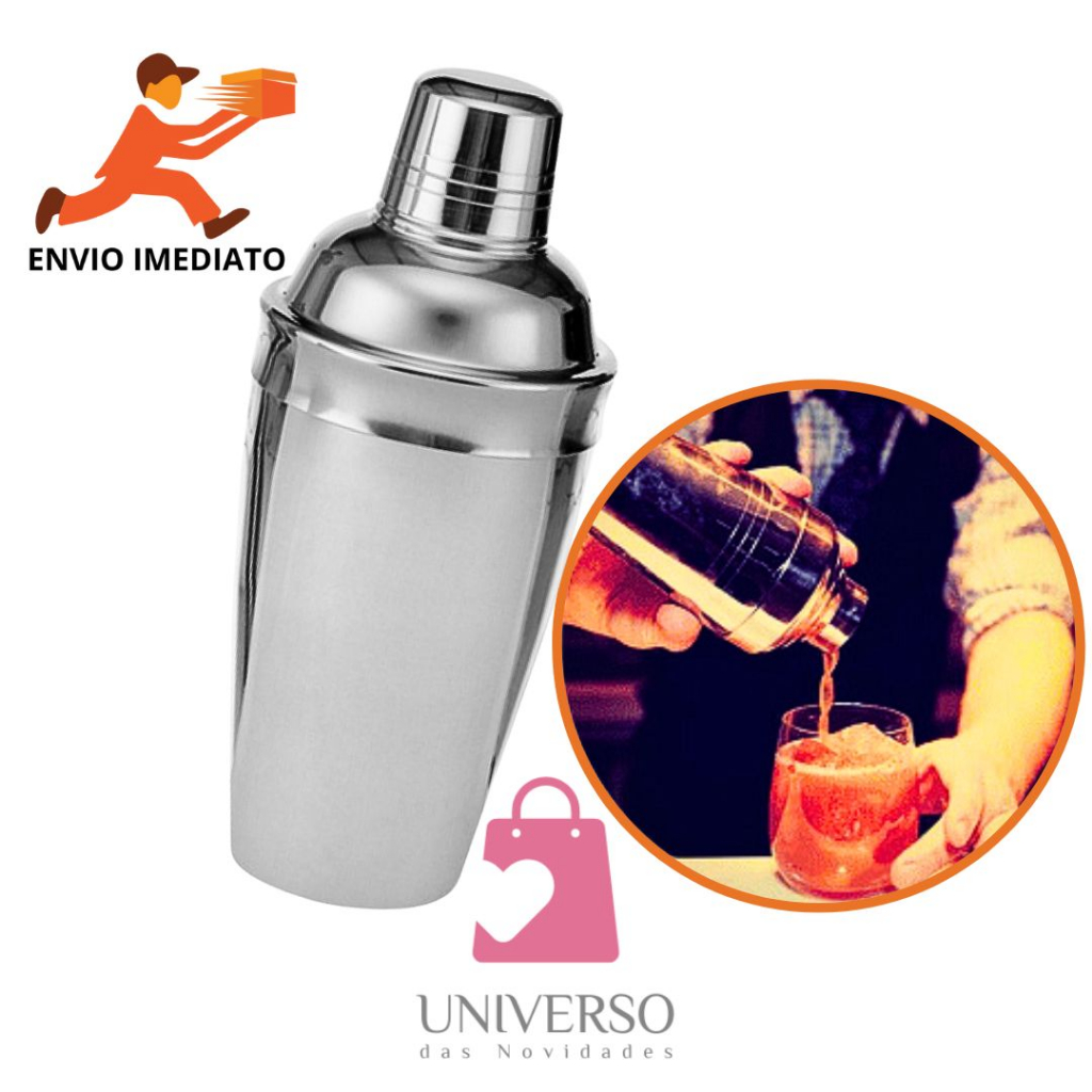 Coqueteleira Em Inox 500ml Bebida Drink Caipirinha Bar Casa Uso Doméstico Profissional
