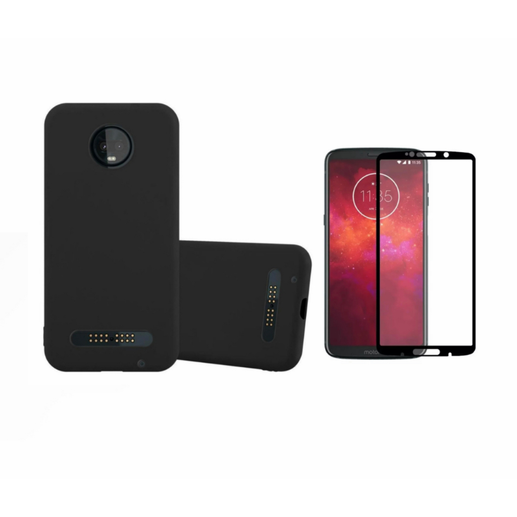 Ótima Capa Silicone Ultra Fina Para Motorola Moto Z3 Play + Película 3d