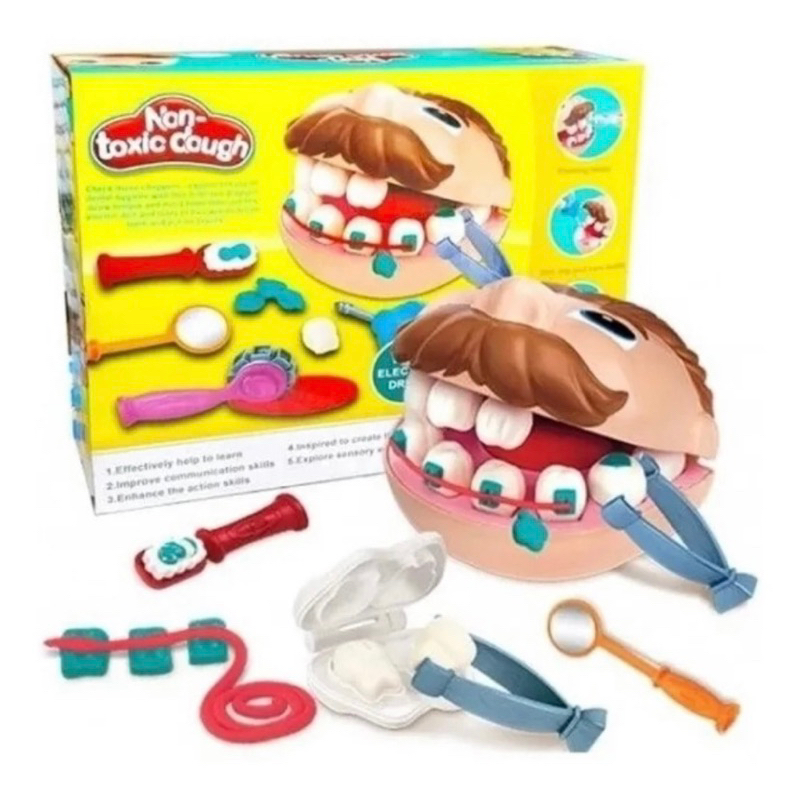 Massinha kit play brincando de dentista