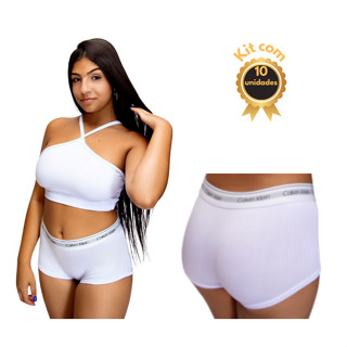 Kit 10 Calcinhas Boxer Feminina Calcinha Box Short Microfibra