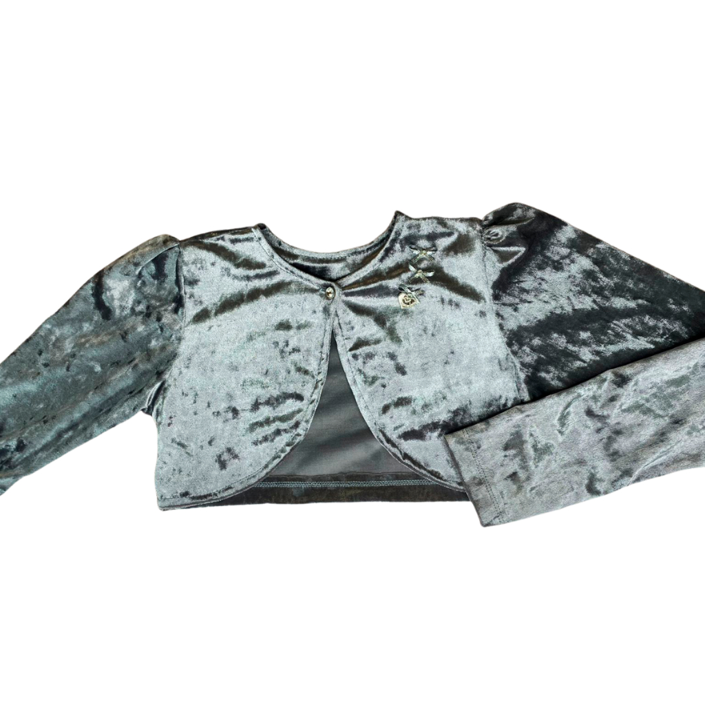 Bolero Plusch Molhado Prata Metalizado