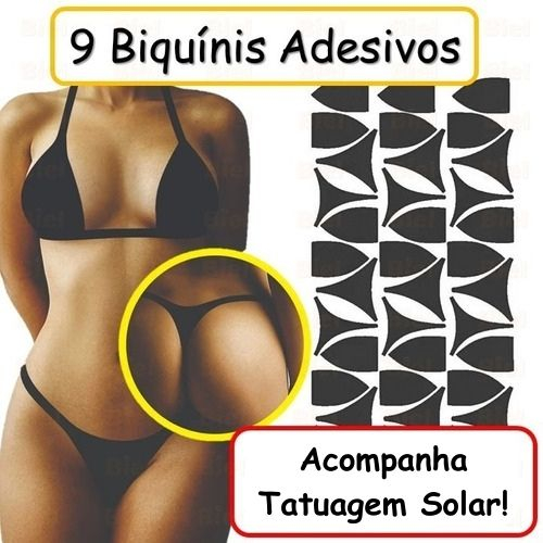 Bojo Biquini Adesivo Bronzeamento Natural Tatu Solar + Fita marquinha verão em Oferta na Shopee
