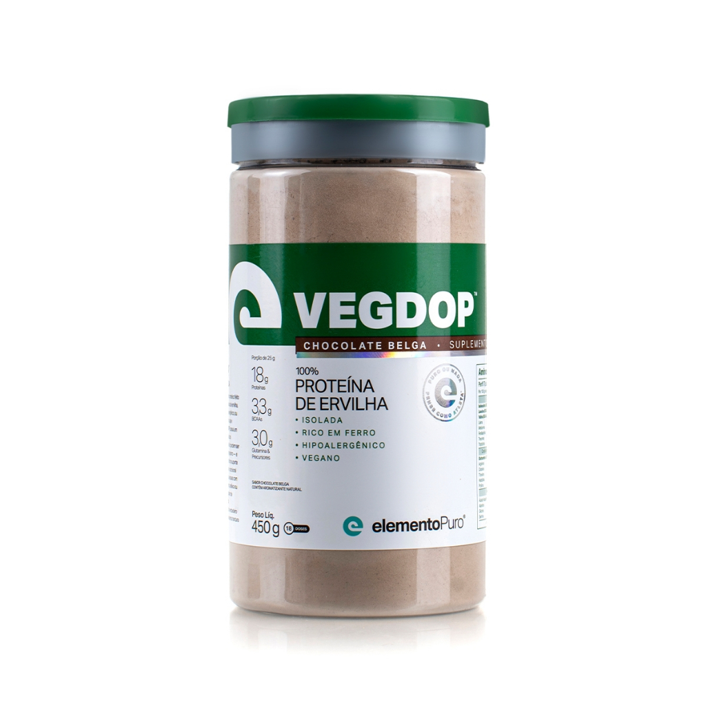 Whey protein vegano Chocolate Belga 450g Vegdop elementoPuro