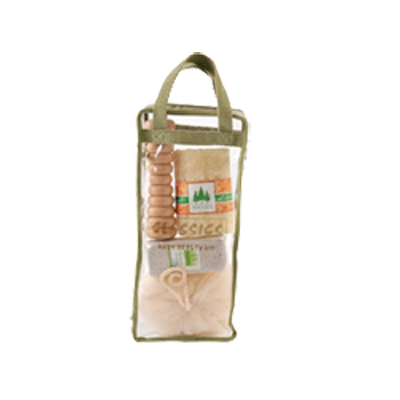 Kit Spa Banho Premium Relaxante Esponja Massageador Pedra Pomes Cuidado Pessoal