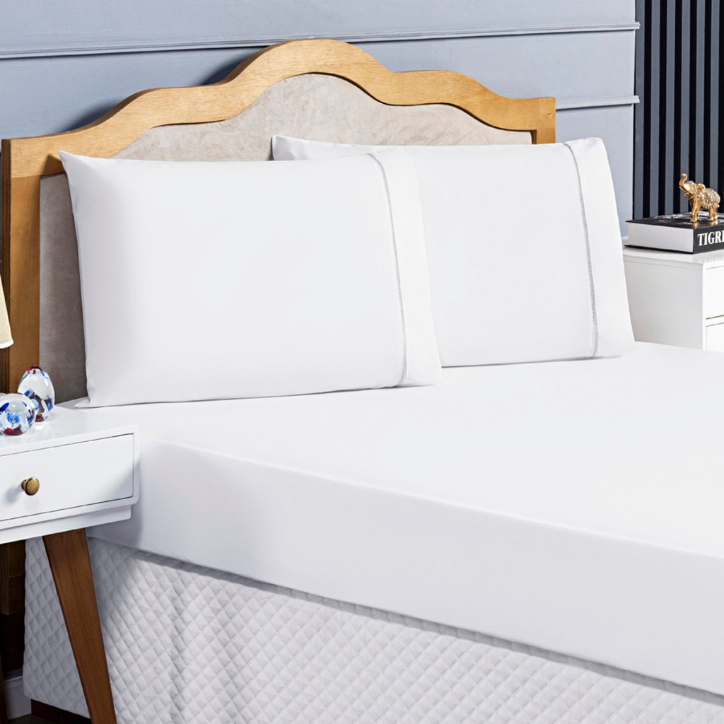 Jogo De Lençol 600 Fios Egípcio Casal 3 Peças 100% Algodão em Oferta na Shopee