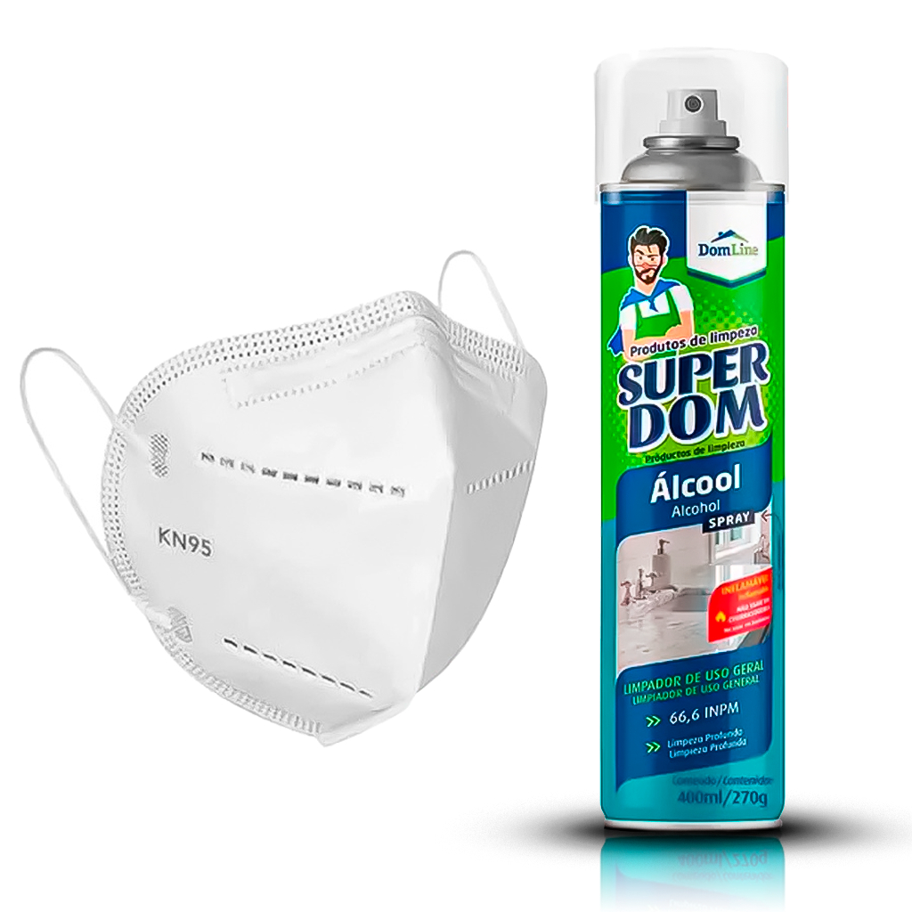 Kit Higiene Pessoal Álcool Spray Aerossol + 10 Máscaras N95 Pff2 Alta Proteção Evita Contágio Covid em Oferta na Shopee