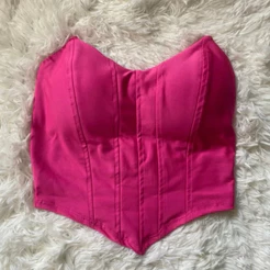 Cropped Corselet com bojo Cropped Top Blusa CorseletFeminino Festa Balada Casual Elegante Moda Praia Verão