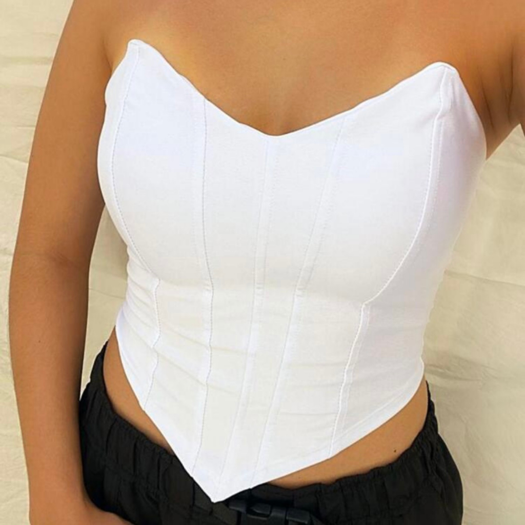 Cropped Corselet com bojo Cropped Top Blusa CorseletFeminino Festa Balada Casual Elegante Moda Praia Verão — imagem 2 de 2