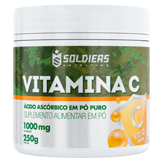 Vitamina C em Pó - Ácido Ascóbico 250g - 100% Pura Importada - Soldiers Nutrition