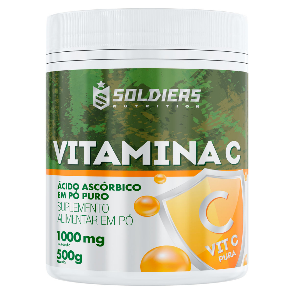 Vitamina C em Pó - Ácido Ascóbico 500g - 100% Puro Importado - Soldiers Nutrition - Health