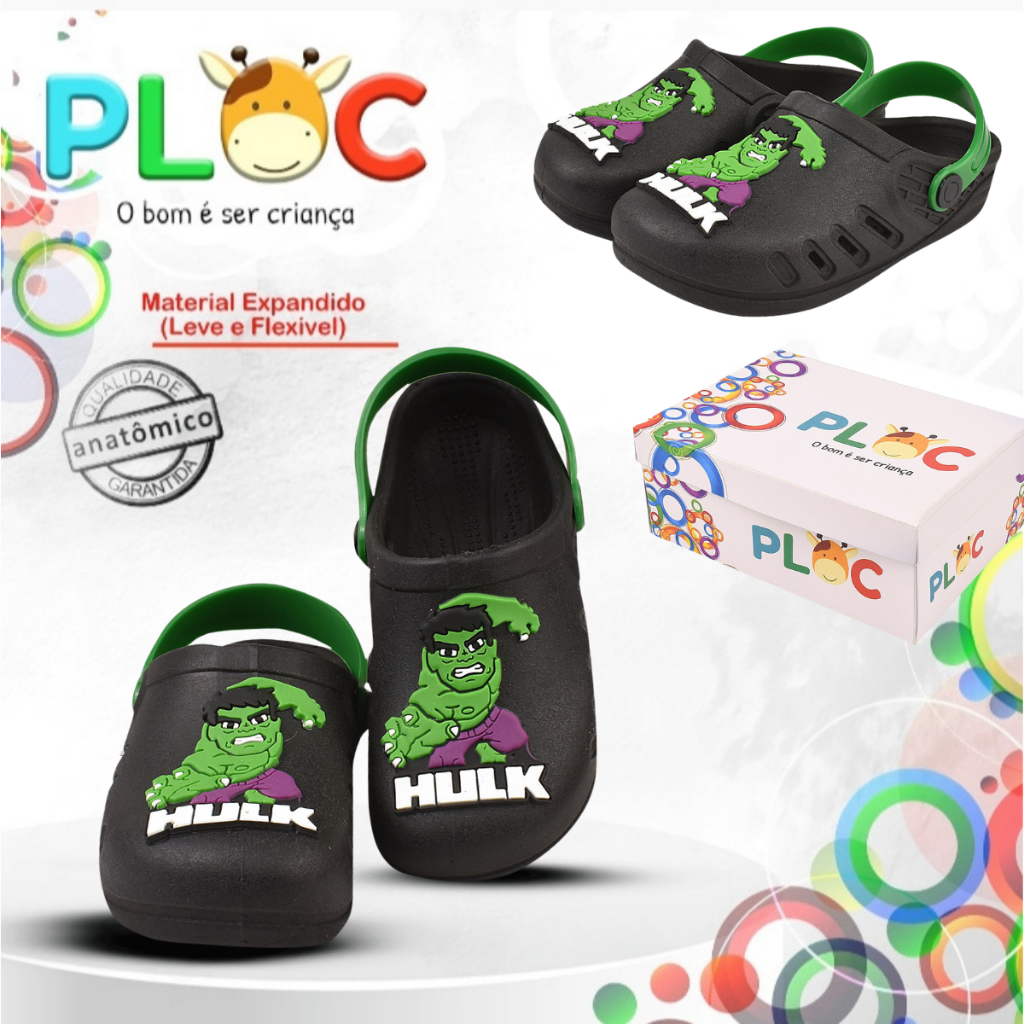 Sandália infantil Menino PLOC Bab59 HULK