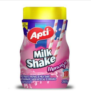PÓ PARA PREPARO DE MILK-SHAKE APTI - 360g SABOR MORANGO