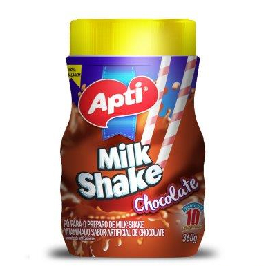 PÓ PARA PREPARO DE MILK-SHAKE APTI – 360g SABOR CHOCOLATE