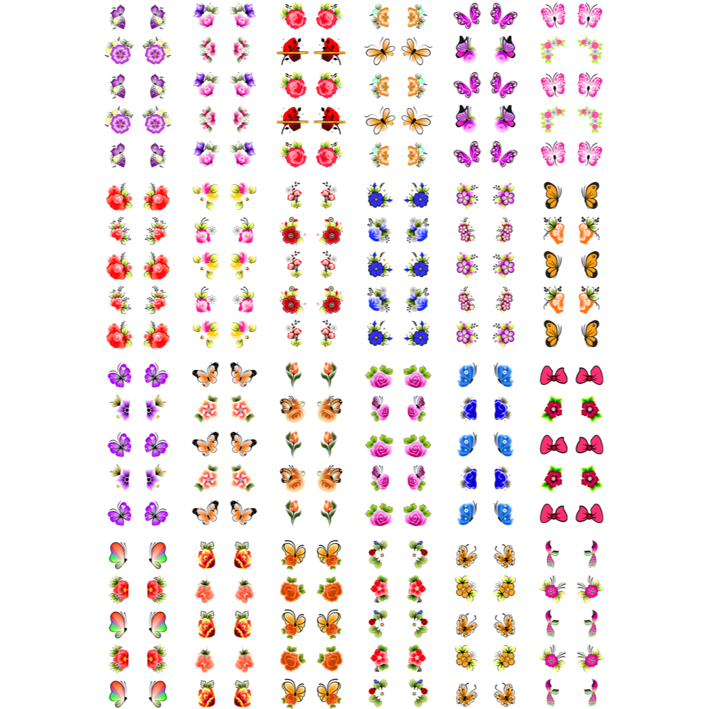 kit 7 cartelão de adesivo de unha 3d Prontos Variados em Oferta na Shopee