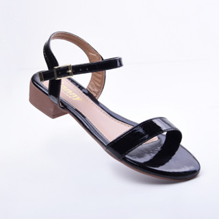 Sandália Feminina Salto Baixo 3 Cm Casual Preto Confortável
